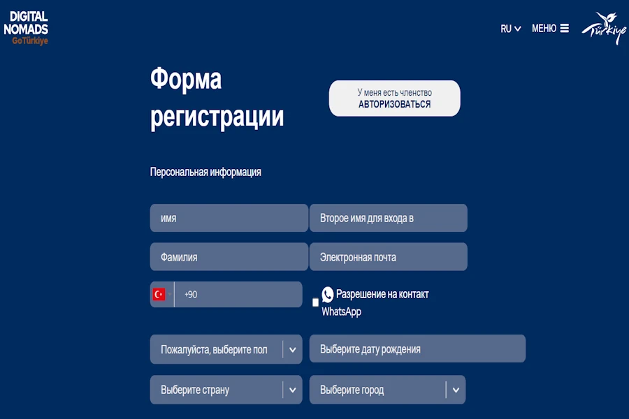 Виза цифрового кочевника Турции (Digital Nomads GoTürkiye)